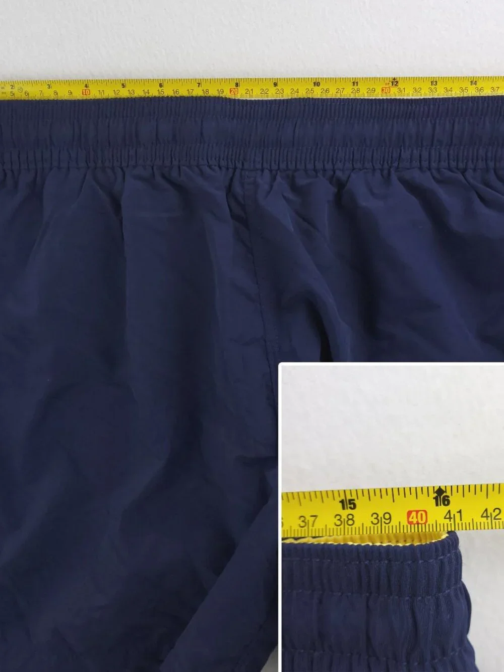 Polo Ralph Lauren Vintage Swim Shorts Trunks Pony Pockets Navy Blue Men's Large
